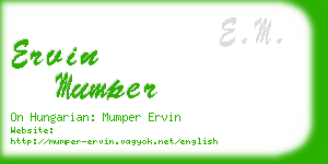 ervin mumper business card